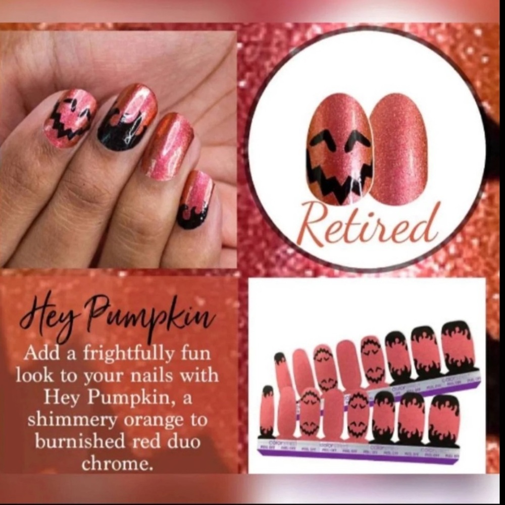 Color Street Real Nail Polish Strips - Hey Pumpkin, Retired Halloween Color